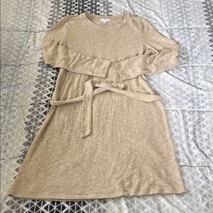 Time and Tru Beige Long Sleeve Knit Dress